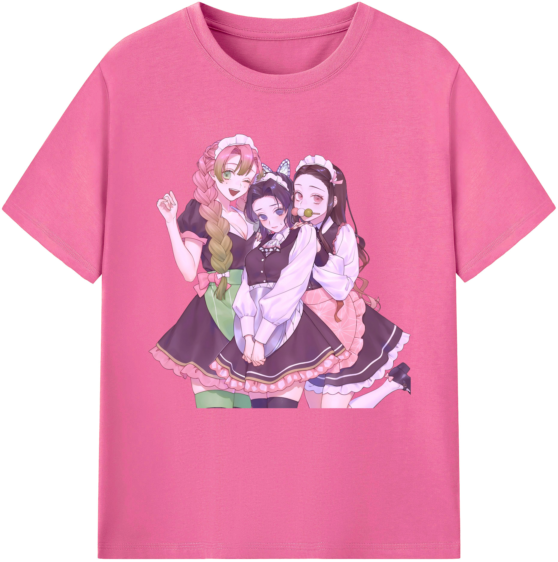 （画像用） 鬼滅の刃（きめつのやいば）蟲柱-胡蝶 しのぶ／こちょう しのぶ Kochou Shinobu レディースカジュアルプリントTシャツ（綿100％）